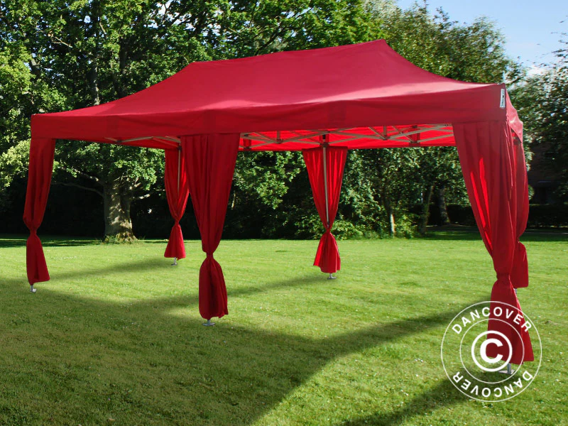 Namiot Ekspresowy FleXtents PRO 3x6m Czerwony, zawierający 6 ozdobnymi kurtynami - Image 3