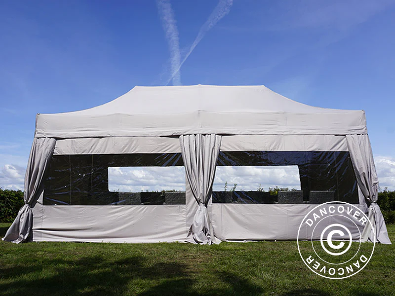 Namiot Ekspresowy FleXtents PRO 3x6m Latte, mq 6 ściany boczne & ozdobnymi kurtynami - Image 2