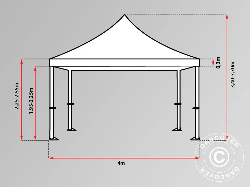 Namiot Ekspresowy FleXtents PRO 4x12m Biały, mq ściany boczne - Image 10
