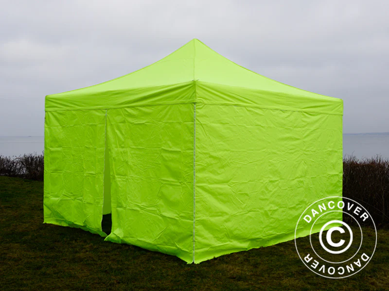 Namiot Ekspresowy FleXtents PRO 4x4m Jaskrawożółty/zielony, mq 4 ściany boczne - Image 5
