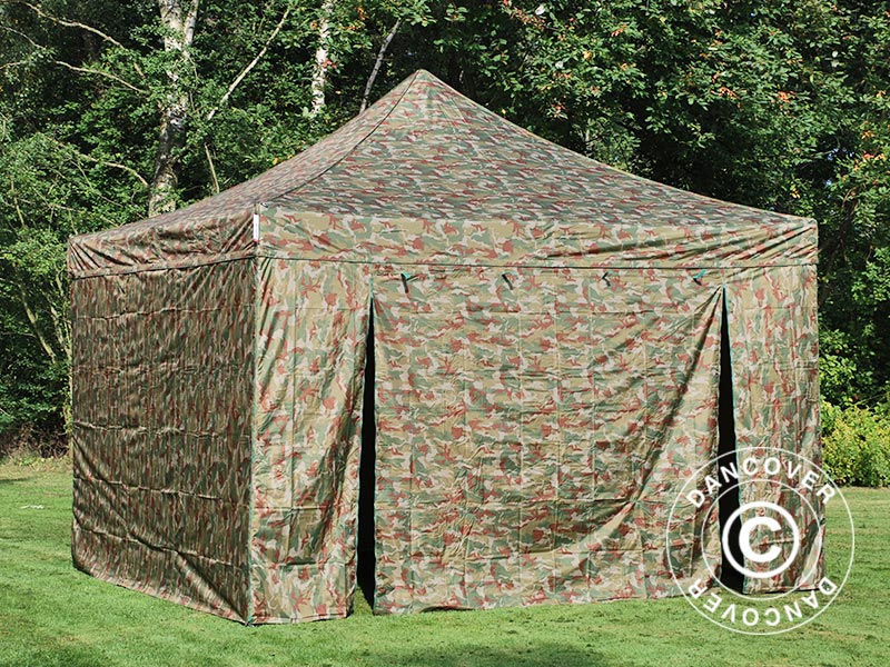 Namiot Ekspresowy FleXtents PRO 4x4m Kamuflaż/Wojskowy, mq 4 ściany boczne - Image 3