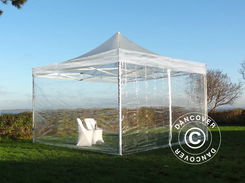 Namiot Ekspresowy FleXtents PRO 4x4m Przezroczysty, mq 4 ściany boczne - Image 3