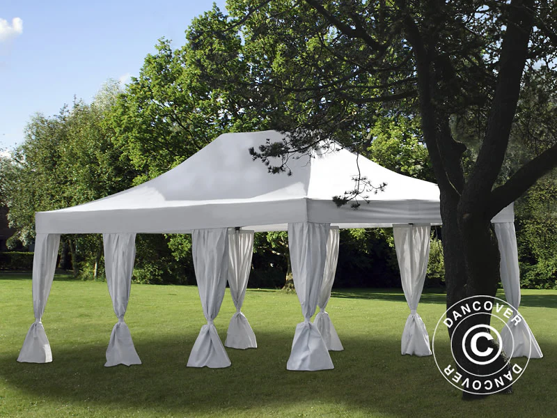 Namiot Ekspresowy FleXtents PRO 4x6m Biały, mq 8 ozdobnymi kurtynami - Image 2