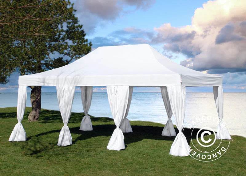 Namiot Ekspresowy FleXtents PRO 4x6m Biały, mq 8 ozdobnymi kurtynami - Image 4