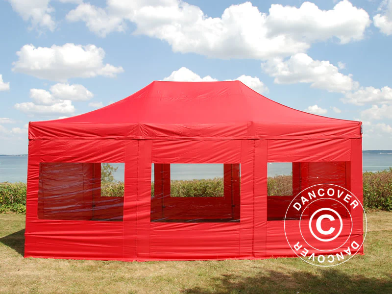 Namiot Ekspresowy FleXtents PRO 4x6m Czerwony, mq 8 ściany boczne - Image 3