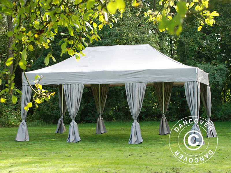 Namiot Ekspresowy FleXtents PRO 4x6m Latte, mq 8 ozdobnymi kurtynami - Image 2