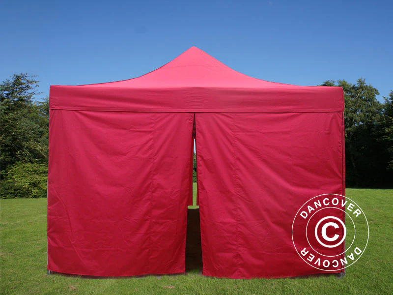 Namiot Ekspresowy FleXtents PRO 4x8m Czerwony, mq 6 ściany boczne - Image 4
