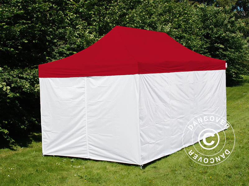 Namiot ekspresowy FleXtents® PRO, namiot medyczny i ratunkowy, 3x6m, czerwony/biały, w tym 6 ściany boczne - Image 3