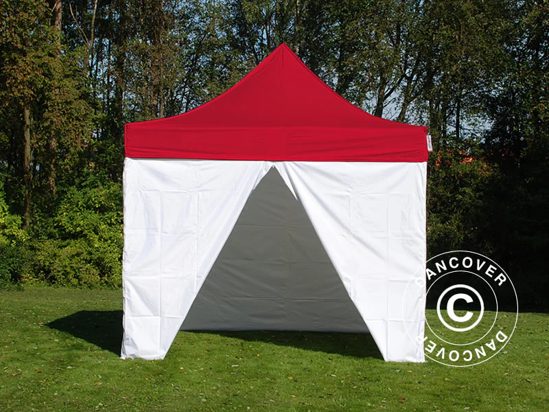 Namiot ekspresowy FleXtents® PRO, namiot medyczny i ratunkowy, 3x6m, czerwony/biały, w tym 6 ściany boczne - Image 4