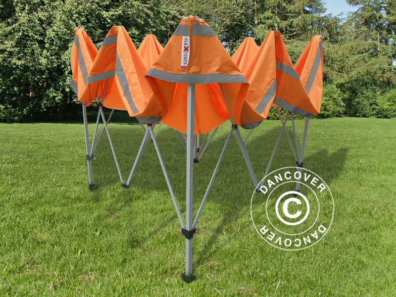 Namiot Ekspresowy FleXtents PRO Namiot roboczy 3x3m Pomarańczowy odblaskowy - Image 6