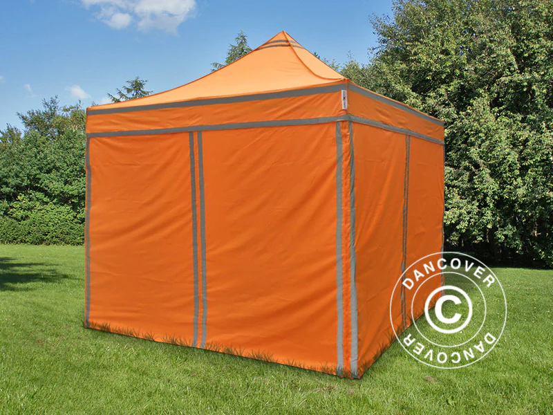 Namiot Ekspresowy FleXtents PRO Namiot roboczy 3x3m Pomarańczowy odblaskowy, mq 4 ściany boczne - Image 3
