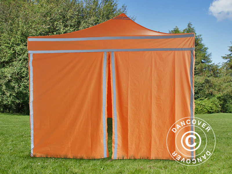 Namiot Ekspresowy FleXtents PRO Namiot roboczy 3x3m Pomarańczowy odblaskowy, mq 4 ściany boczne - Image 4