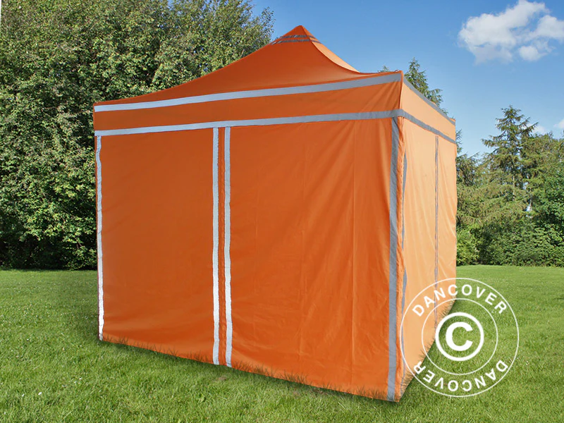 Namiot Ekspresowy FleXtents PRO Namiot roboczy 3x3m Pomarańczowy odblaskowy, mq 4 ściany boczne - Image 5