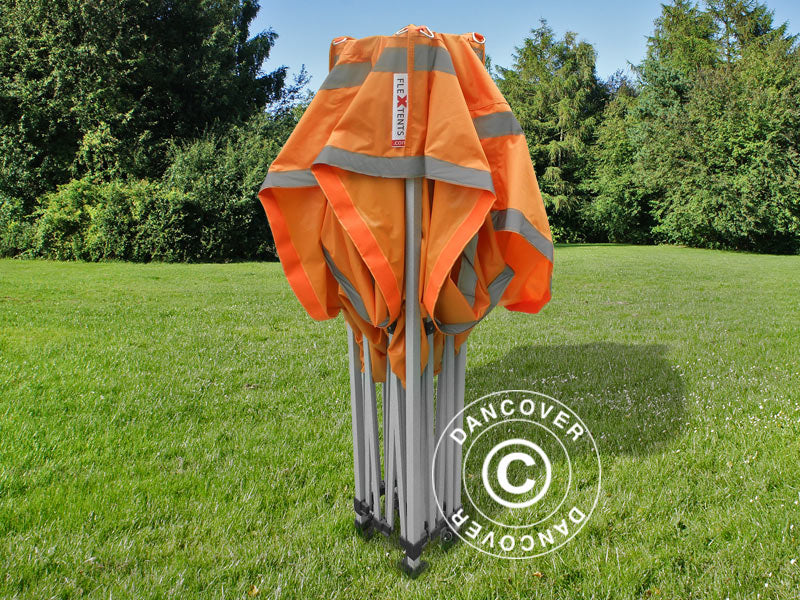 Namiot Ekspresowy FleXtents PRO Namiot roboczy 3x3m Pomarańczowy odblaskowy, mq 4 ściany boczne - Image 9