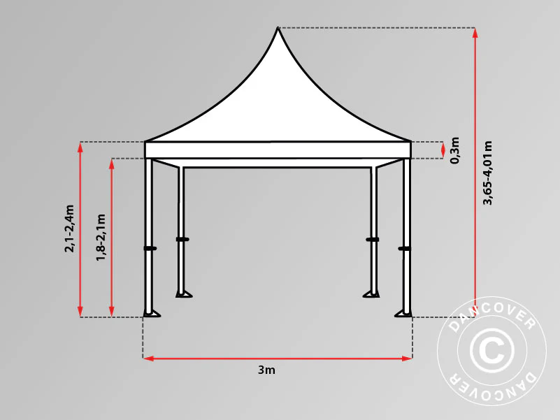 Namiot ekspresowy FleXtents PRO Peak Pagoda 3x3m Czarny - Image 6