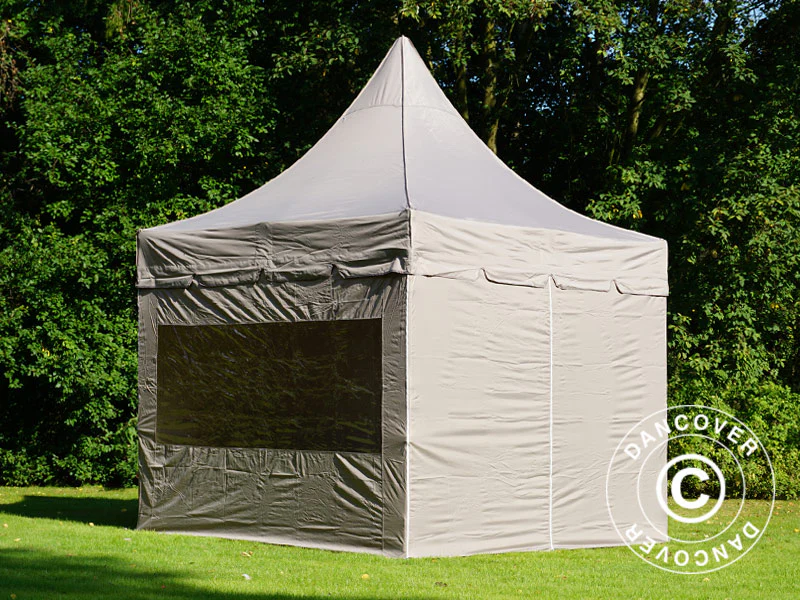 Namiot ekspresowy FleXtents PRO Peak Pagoda 3x3m Latte, mq 4 ściany boczne - Image 2