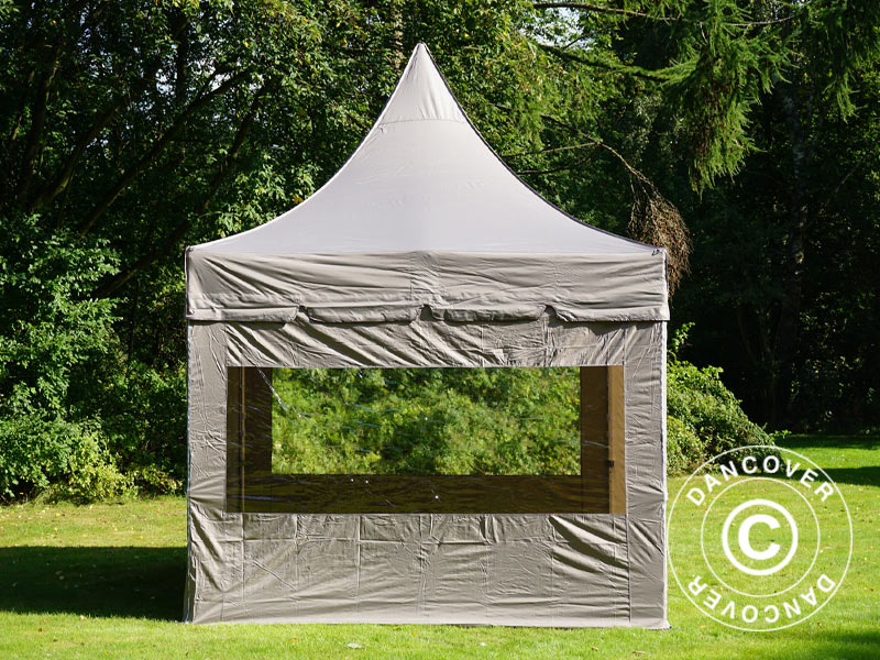 Namiot ekspresowy FleXtents PRO Peak Pagoda 3x3m Latte, mq 4 ściany boczne - Image 5
