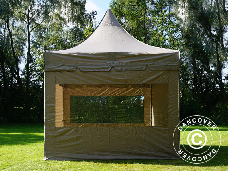 Namiot ekspresowy FleXtents PRO Peak Pagoda 3x3m Latte, mq 4 ściany boczne - Image 6