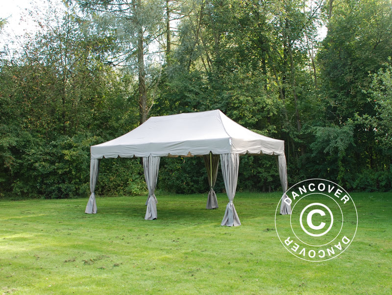 Namiot Ekspresowy FleXtents PRO "Peaked" 3x6m Latte, mq 6 ozdobnymi kurtynami - Image 4
