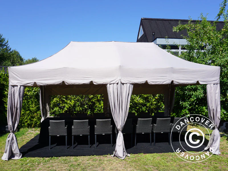 Namiot ekspresowy FleXtents PRO "Peaked" 3x6m Latte, w tym 6 ścian bocznych i 6 zasłon dekoracyjnych - Image 13