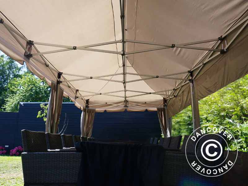 Namiot ekspresowy FleXtents PRO "Peaked" 3x6m Latte, w tym 6 ścian bocznych i 6 zasłon dekoracyjnych - Image 5
