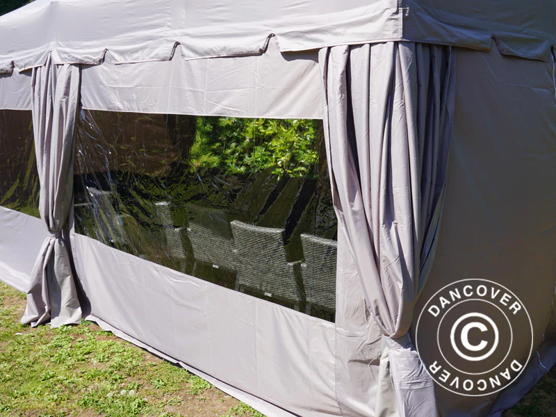 Namiot ekspresowy FleXtents PRO "Peaked" 3x6m Latte, w tym 6 ścian bocznych i 6 zasłon dekoracyjnych - Image 9