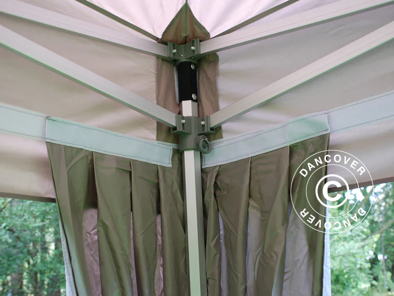 Namiot Ekspresowy FleXtents PRO "Peaked" 4x4m Latte, mq 4 ozdobnymi kurtynami - Image 8