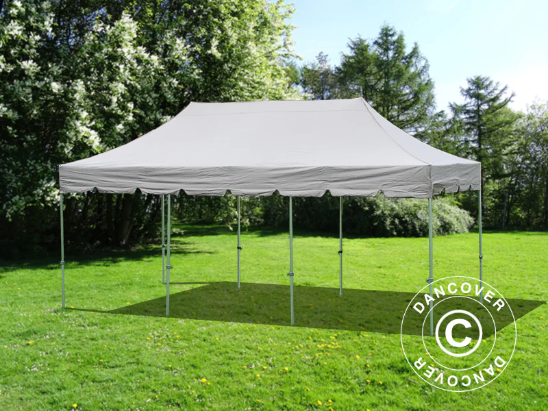 Namiot Ekspresowy FleXtents PRO "Peaked" 4x6m Latte, mq 8 ozdobnymi kurtynami - Image 3