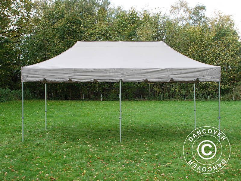 Namiot Ekspresowy FleXtents PRO "Peaked" 4x8m Latte, mq 6 ozdobnymi kurtynami - Image 5
