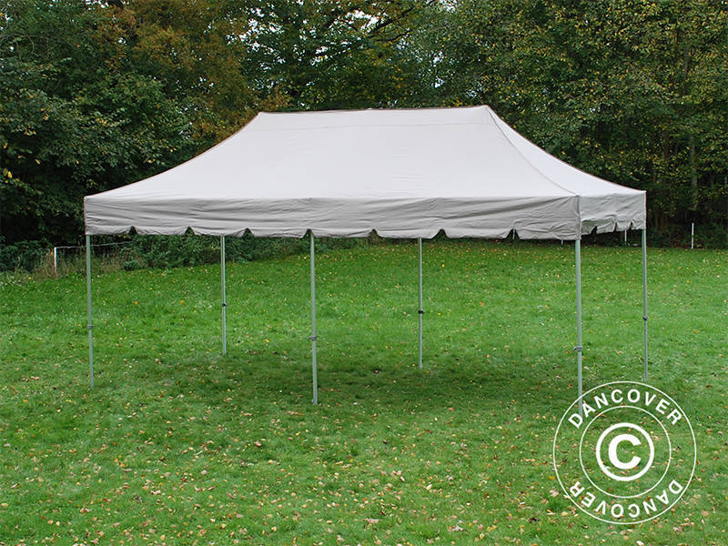 Namiot Ekspresowy FleXtents PRO "Peaked" 4x8m Latte, mq 6 ozdobnymi kurtynami - Image 6