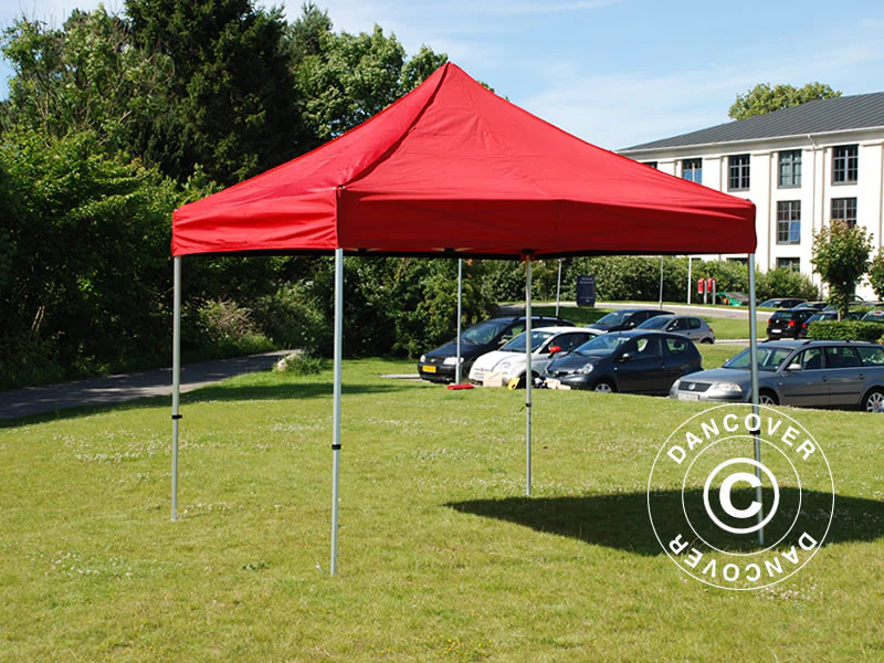 Namiot Ekspresowy FleXtents PRO Steel 3x3m Czerwony, zawierający 4 ozdobnymi kurtynami - Image 2