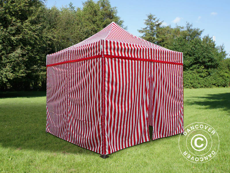 Namiot ekspresowy FleXtents PRO Steel 3x3m Pasiasty, 4 ściany boczne - Image 3