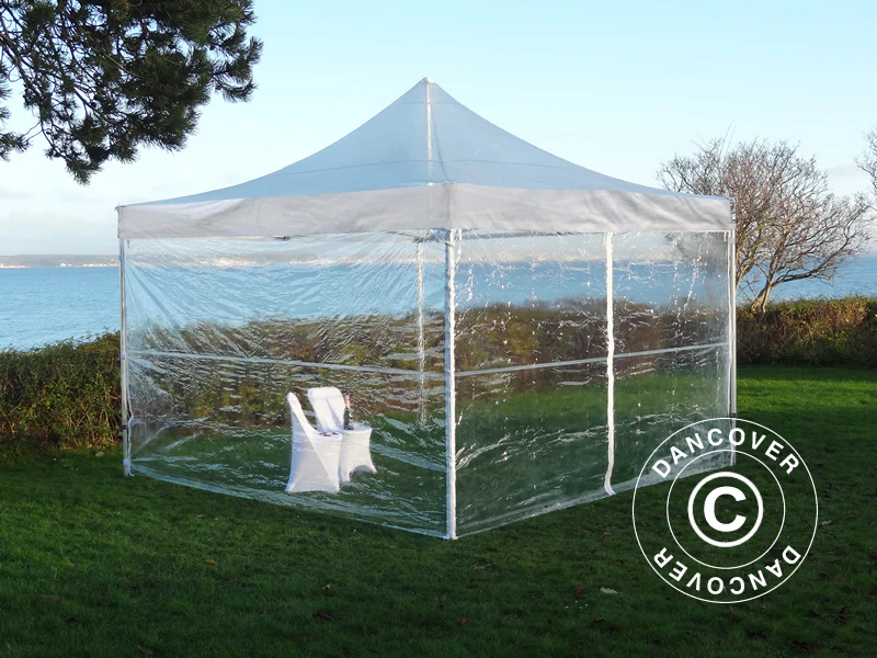 Namiot Ekspresowy FleXtents PRO Steel 3x3m Przezroczysty, mq 4 ściany boczne - Image 3