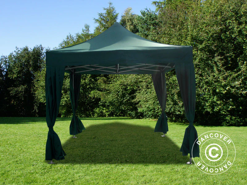 Namiot Ekspresowy FleXtents PRO Steel 3x3m Zielony, zawierający 4 ozdobnymi kurtynami - Image 3