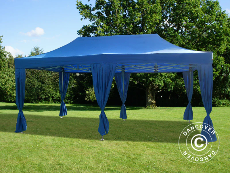 Namiot Ekspresowy FleXtents PRO Steel 3x6m Niebieski, zawierający 6 ozdobnymi kurtynami - Image 2
