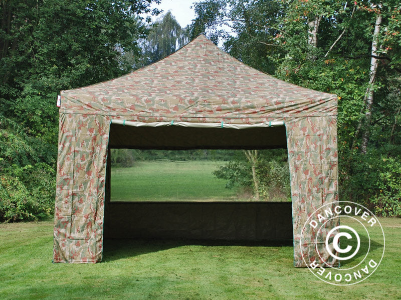 Namiot Ekspresowy FleXtents PRO Steel 4x4m Kamuflaż/Wojskowy, mq 4 ściany boczne - Image 5
