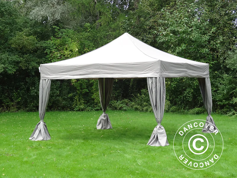 Namiot Ekspresowy FleXtents PRO Steel 4x4m Latte, mq 4 ozdobnymi kurtynami - Image 3
