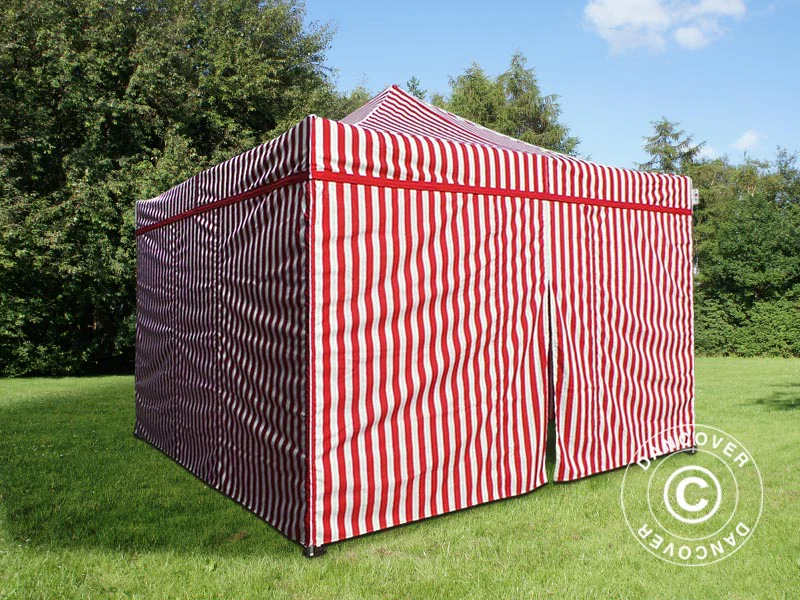 Namiot ekspresowy FleXtents PRO Steel 4x4m Pasiasty, 4 ściany boczne - Image 3