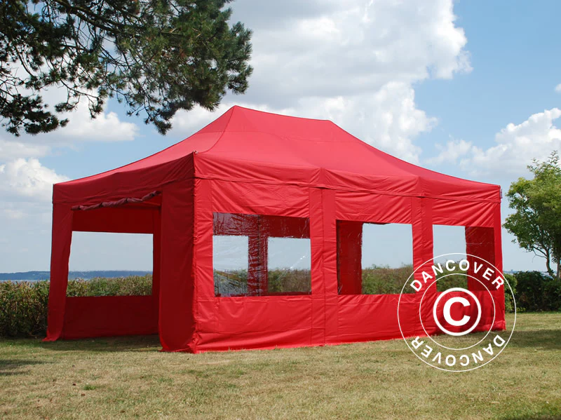 Namiot Ekspresowy FleXtents PRO Steel 4x6m Czerwony, mq 8 ściany boczne - Image 2