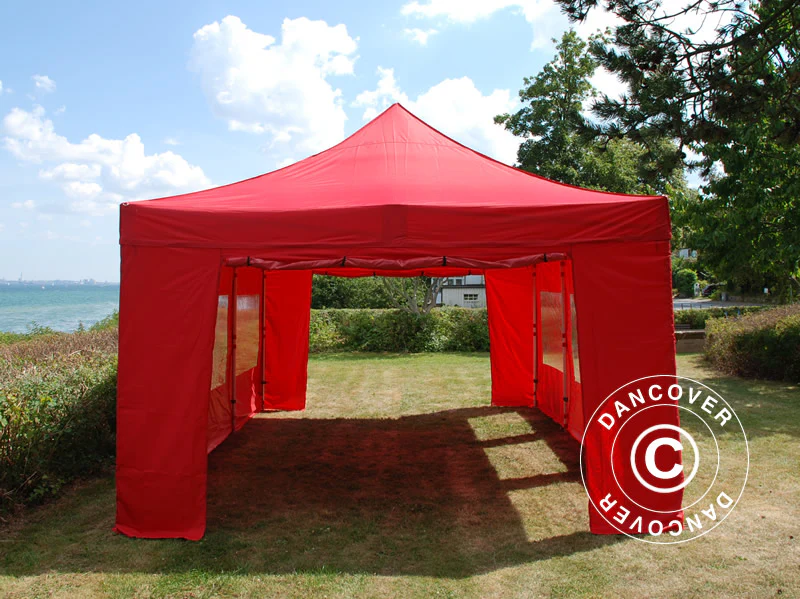 Namiot Ekspresowy FleXtents PRO Steel 4x6m Czerwony, mq 8 ściany boczne - Image 4
