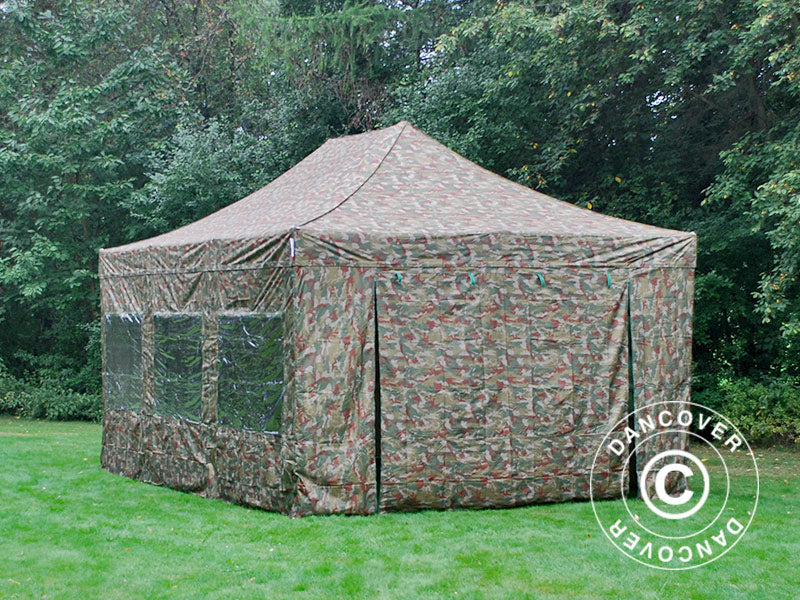 Namiot Ekspresowy FleXtents PRO Steel 4x6m Kamuflaż/Wojskowy, mq 8 ściany boczne - Image 10