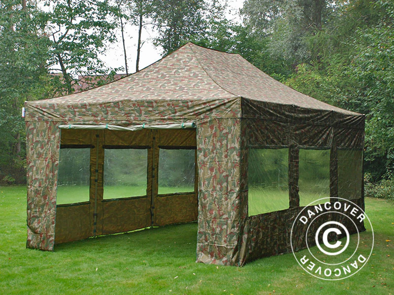 Namiot Ekspresowy FleXtents PRO Steel 4x6m Kamuflaż/Wojskowy, mq 8 ściany boczne - Image 6
