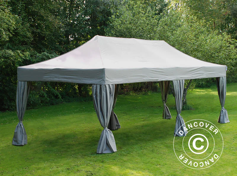 Namiot Ekspresowy FleXtents PRO Steel 4x8m Latte, mq 6 ozdobnymi kurtynami - Image 2