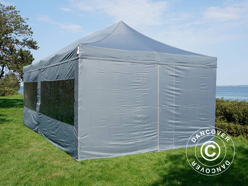 Namiot Ekspresowy FleXtents PRO Steel 4x8m Szary, mq 6 ściany boczne - Image 3