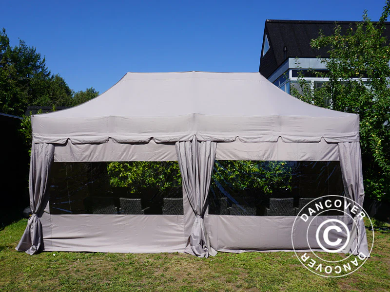 Namiot ekspresowy FleXtents PRO Steel "Peaked" 3x6m Latte, w tym 6 ścian bocznych i 6 zasłon dekoracyjnych - Image 2