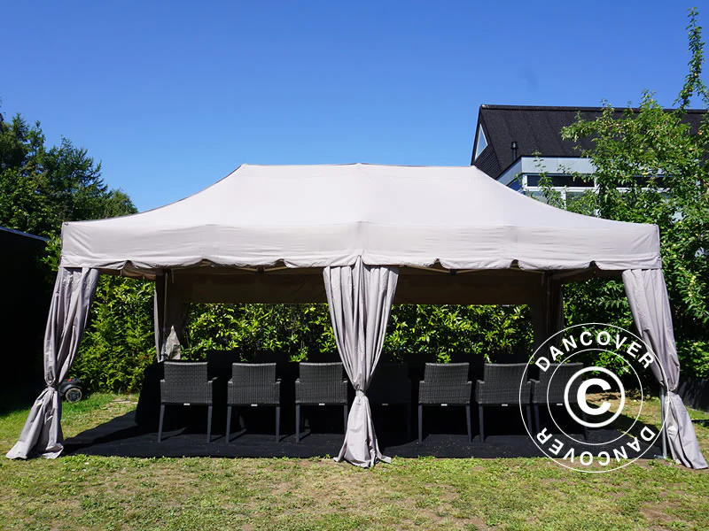 Namiot ekspresowy FleXtents PRO Steel "Peaked" 3x6m Latte, w tym 6 ścian bocznych i 6 zasłon dekoracyjnych - Image 5