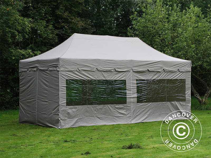 Namiot Ekspresowy FleXtents PRO Steel "Peaked" 4x8m Latte, mq 6 ściany boczne - Image 2