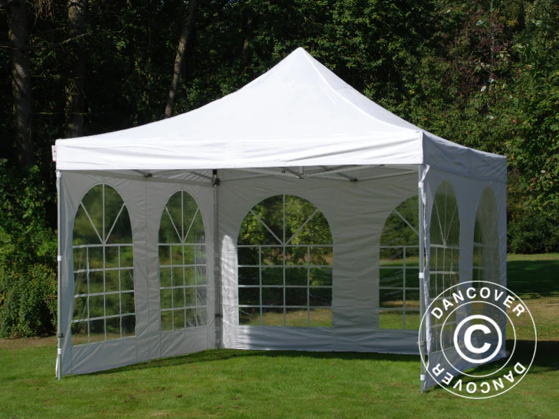 Namiot Ekspresowy FleXtents PRO Steel Vintage Style 4x4m Biały, mq 4 ściany boczne - Image 10