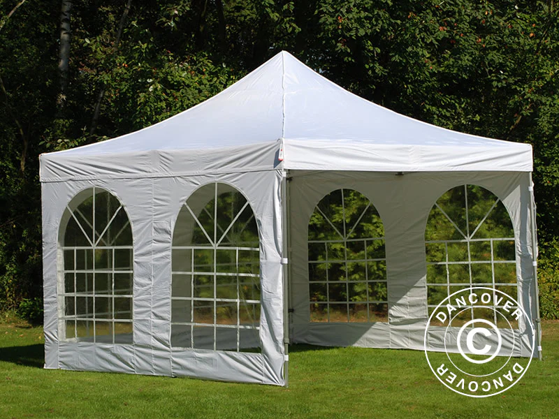 Namiot Ekspresowy FleXtents PRO Steel Vintage Style 4x4m Biały, mq 4 ściany boczne - Image 2