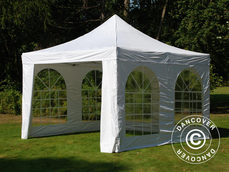 Namiot Ekspresowy FleXtents PRO Steel Vintage Style 4x4m Biały, mq 4 ściany boczne - Image 5